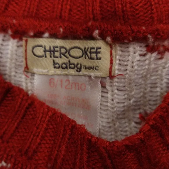 4/20$ 6/12m red white wintery sweater - Picture 3 of 5